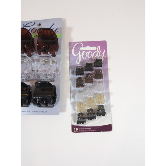 Lot Bundle Goody Medium Claw Clips 6 count Goody Mini Claw Clips 15 count - Picture 4 of 8